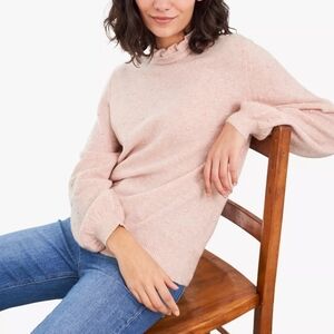 White Stuff  frill Neck Bobble Stitch Light Pink sweater. Size UK 16 Large